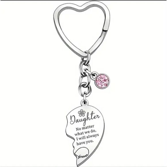 3 for $26 - Mum and Daughter Heart Keychain - Picture 2 of 4